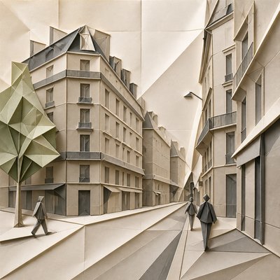 Origami Art Style Style Transfer Example