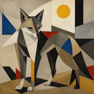 animal standing in natural pose — Modernist Art Style