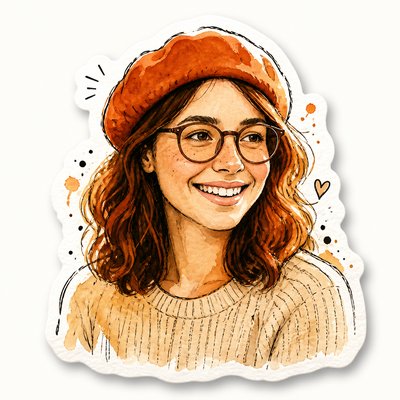 Hand-Drawn Sticker Design Style Transfer Example