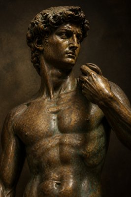 bronze statue of David by Michelangelo