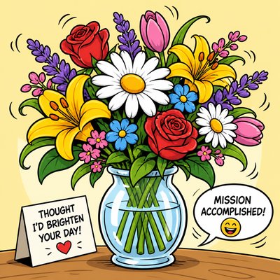 bouquet of flowers in a glass vase
