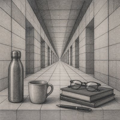 still life with everyday objects — One-Point Perspective Art Style