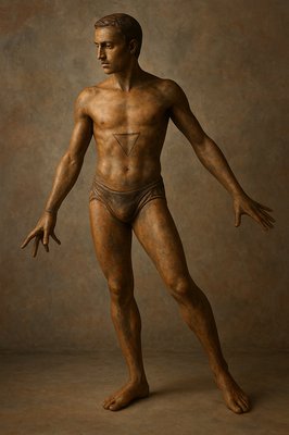 a statue of a man with no shirt on