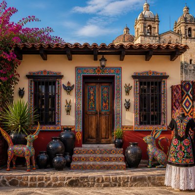 house with front view — Oaxaca Art Style