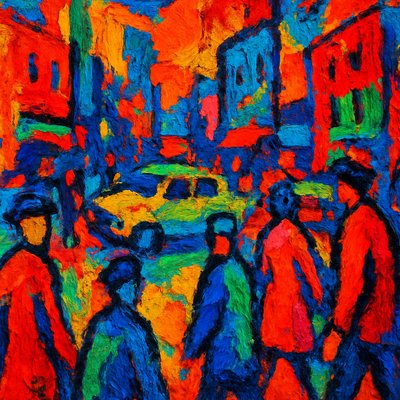 urban street with city activity