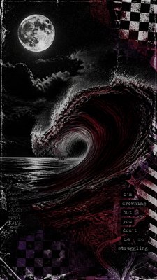 an ocean wave curling under moonlight, no people
