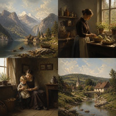 serene landscape with mountains and water