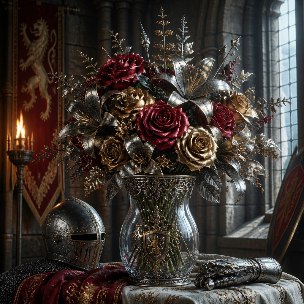 bouquet of flowers in a glass vase — Knightcore Aesthetic