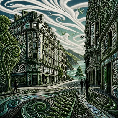 New Zealand Art Style Style Transfer Example