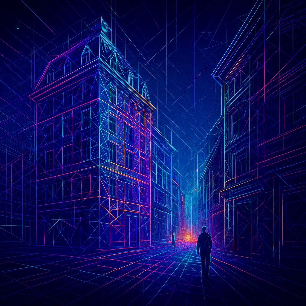 Digital Geometric Art Style Transfer Example