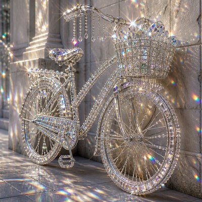 bicyle resting against a wall — Crystal Jewelry Style