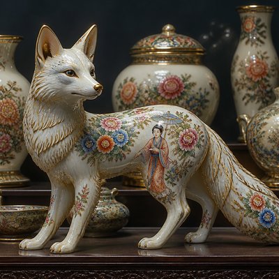 animal standing in natural pose — Porcelain Art Style