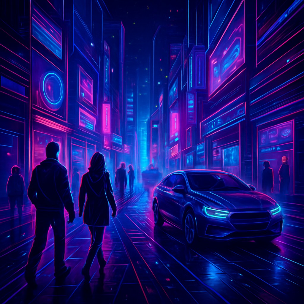 urban street with city activity