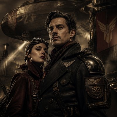 portrait of two people together — Dieselpunk Aesthetic