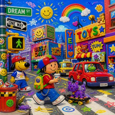 urban street with city activity