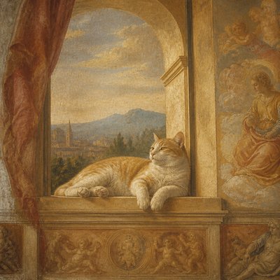 a cat lounging in a sunlit window