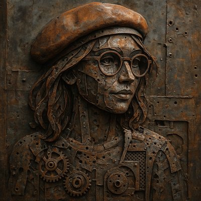 Metal Assemblage Sculpture Art Style Style Transfer Example
