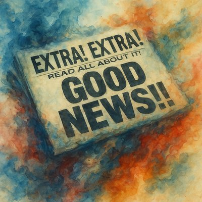 a sign that reads extra extra read all about it good news