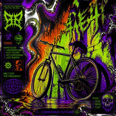 bicyle resting against a wall — Acid Graphics