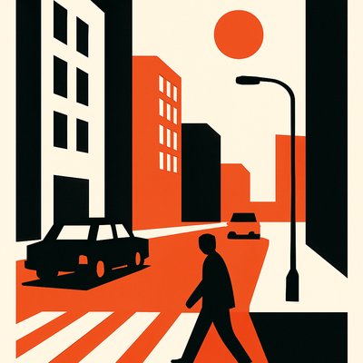urban street with city activity