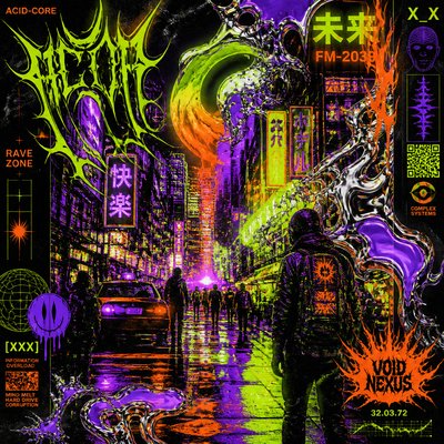 urban street with city activity — Acid Graphics