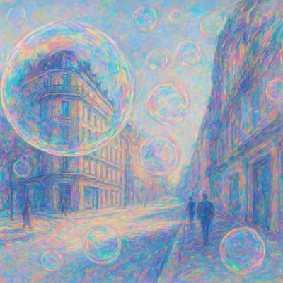Soap Bubble Style Transfer Example