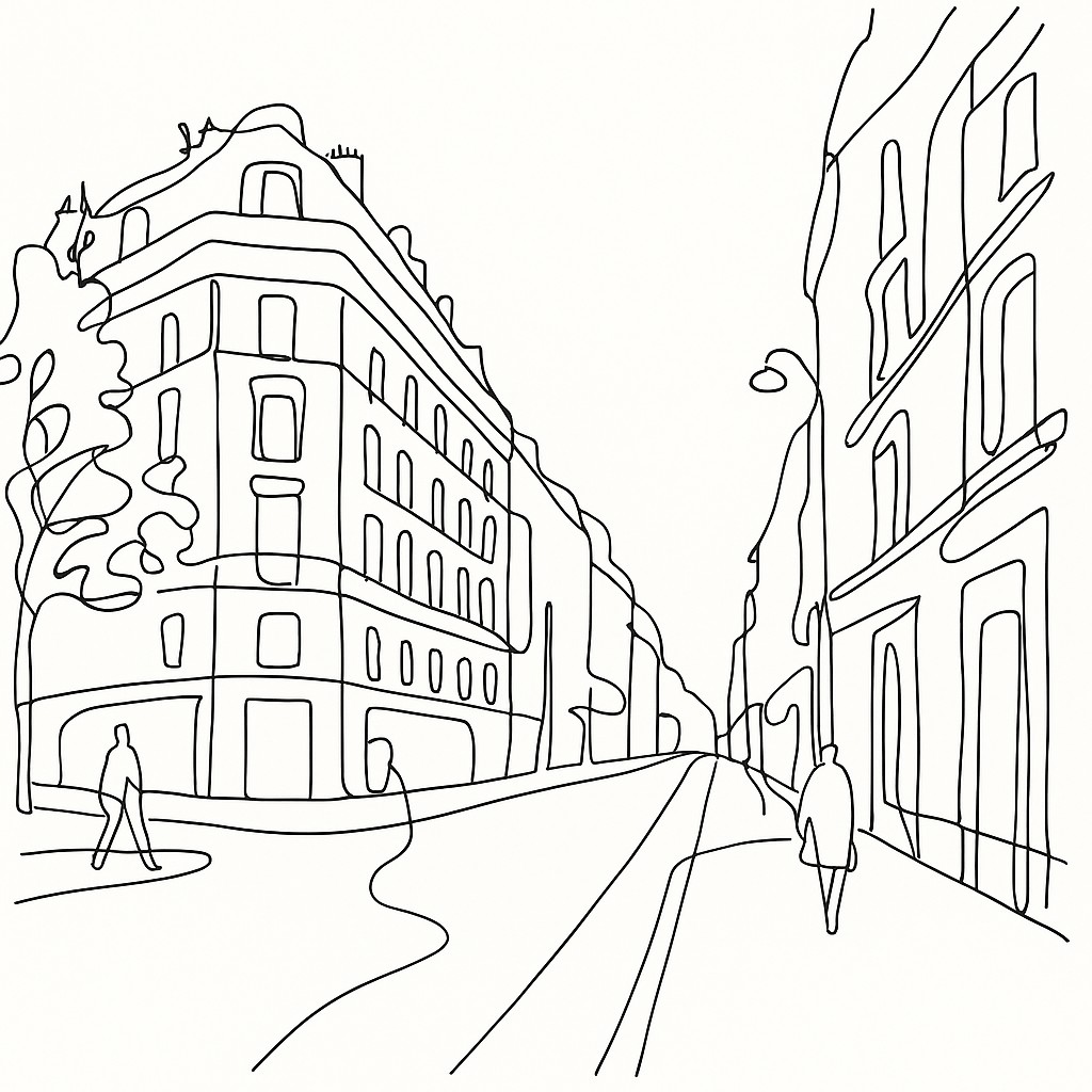 Single Line Minimalism Art Style Style Transfer Example