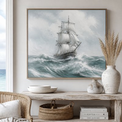 sailing ship on a stormy sea