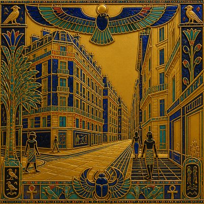 Egyptian Revival Jewelry Style Style Transfer Example