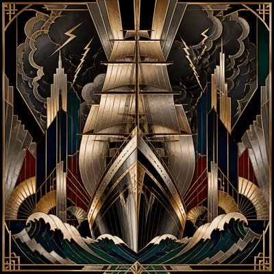 sailing ship on a stormy sea