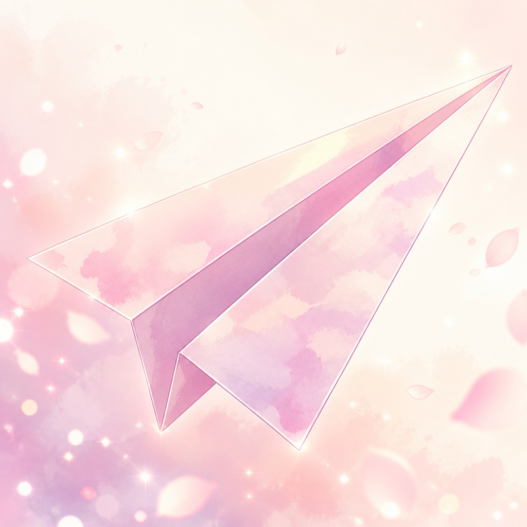 a paper plane, clean minimal composition on a plain background, no text