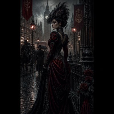 urban street with city activity — Gothic Fashion Design