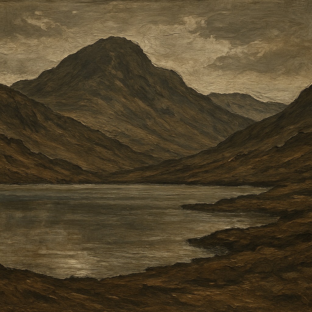 serene landscape with mountains and water