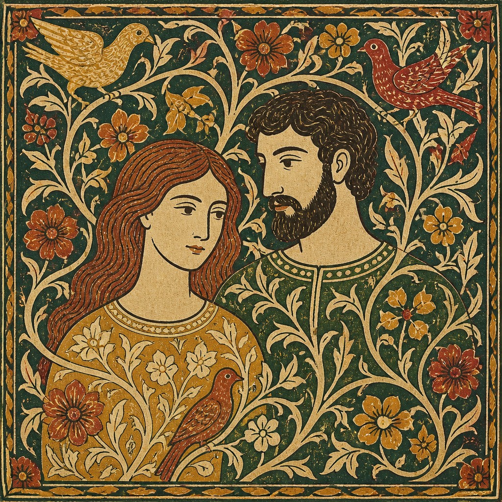 portrait of two people together — Arts and Crafts Style