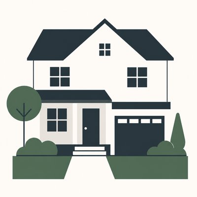 house with front view — Minimalist Geometric Art