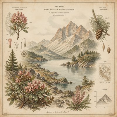 serene landscape with mountains and water