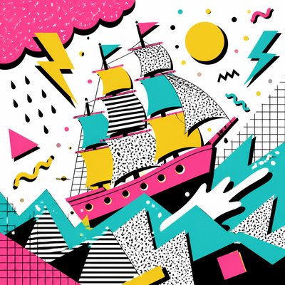 sailing ship on a stormy sea