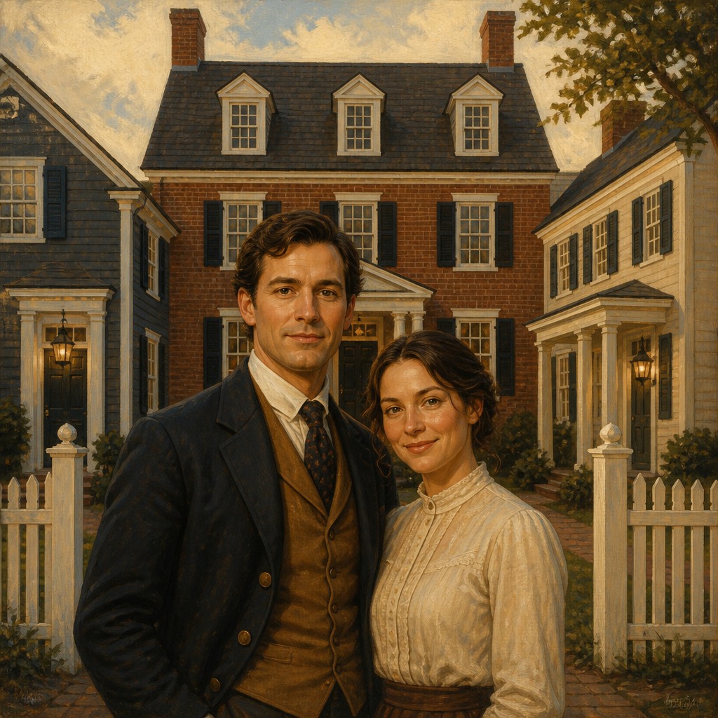 portrait of two people together — Colonial Architecture