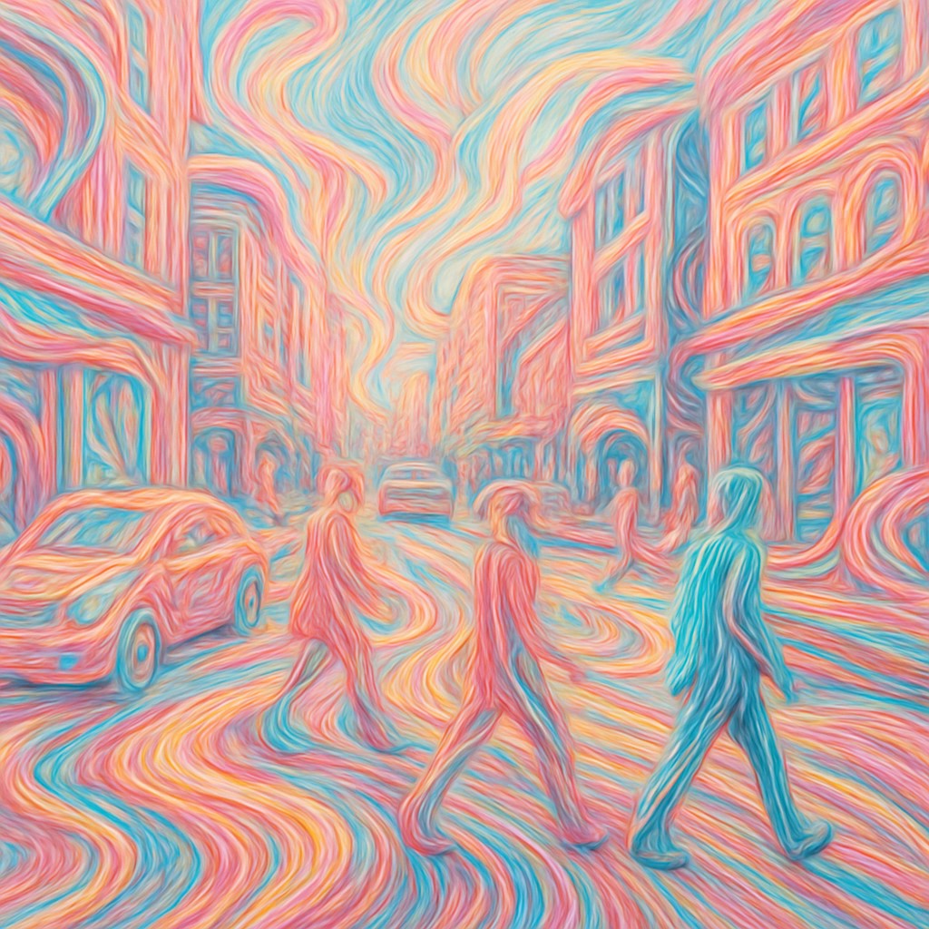 urban street with city activity