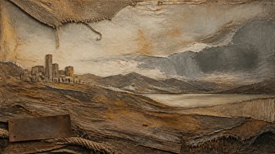 sweeping panoramic landscape with a dramatic sky