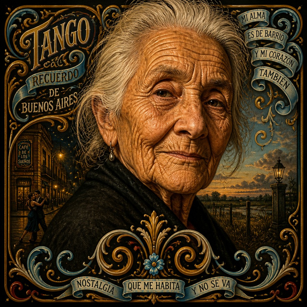 close-up portrait of an elderly person with expressive weathered features — Argentine Art Style