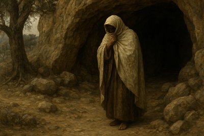 Elijah the prophet wrapped his face in his mantle and went out and stood in the entrance of the cave.” 