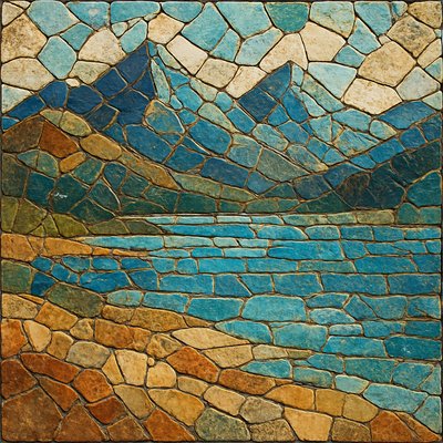 serene landscape with mountains and water