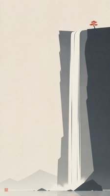 towering waterfall cascading down a cliff