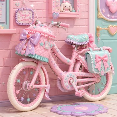 bicyle resting against a wall — Kawaii Fashion Style