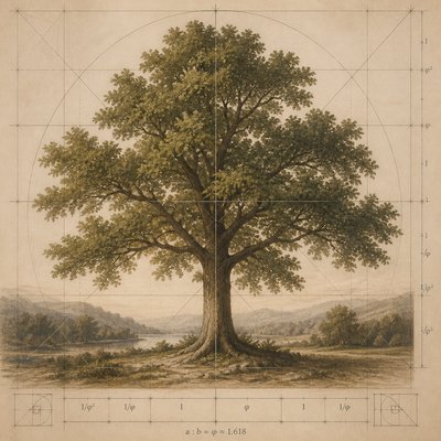 a tree in nature — Classical Proportion Art Style