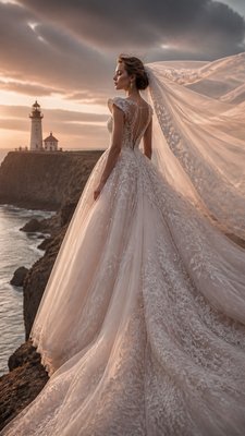 a lone lighthouse on a cliff at dusk under a dramatic sky, no text or lettering