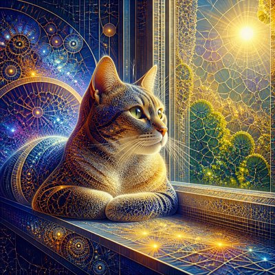 a cat lounging in a sunlit window