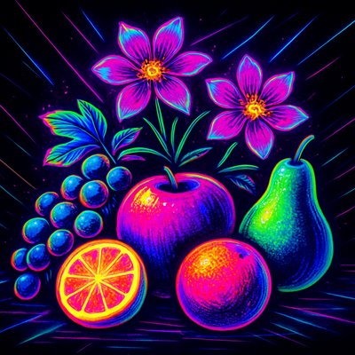still life arrangement of fruits and flowers