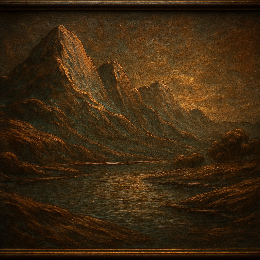 serene landscape with mountains and water